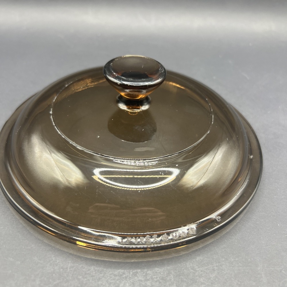 Vintage Pyrex V-1-C B Amber Glass Replacement Lid Vision Ware